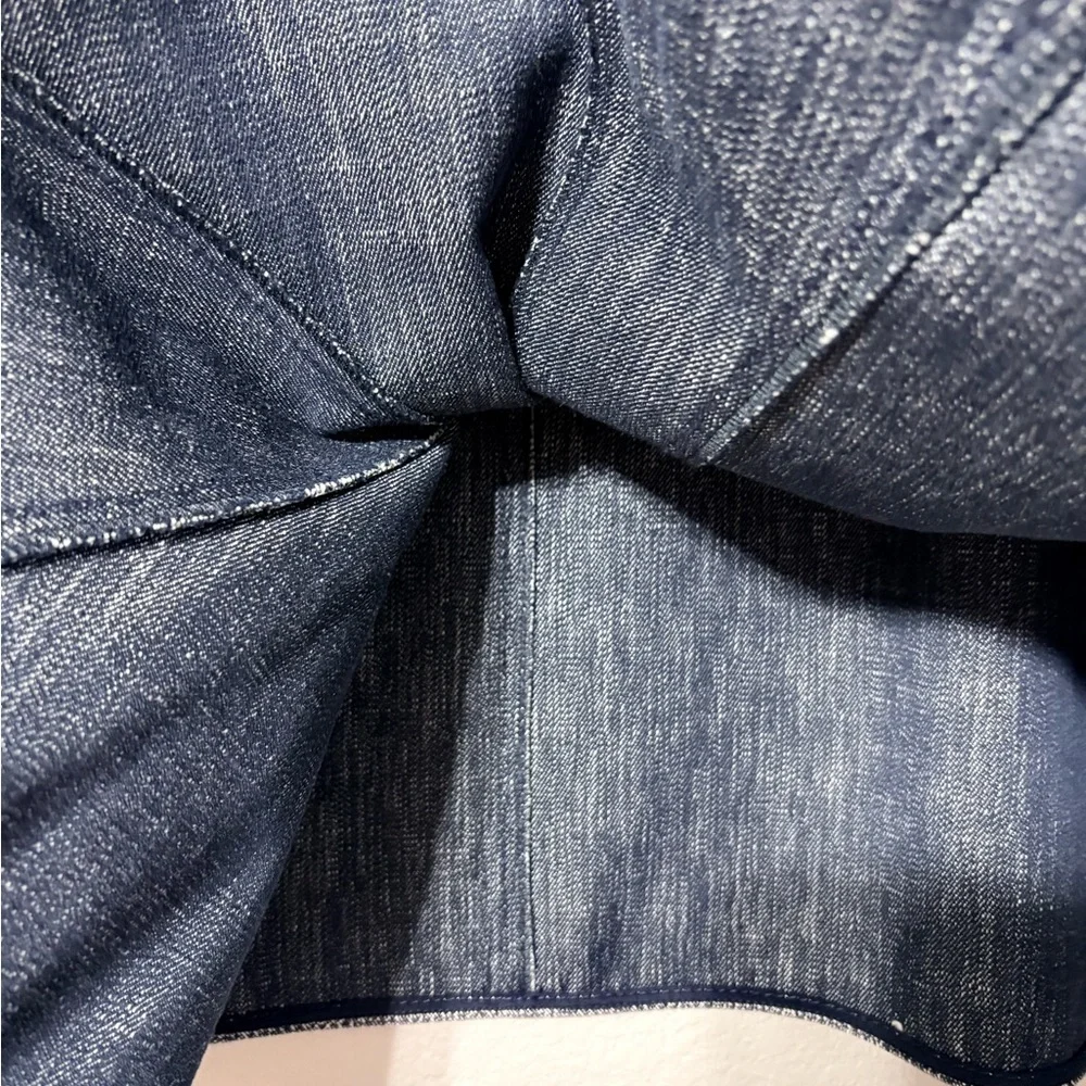 Derek‎ Lam Textured Denim Slubby Weave of White & Blue Trumpet Back Detail. USA